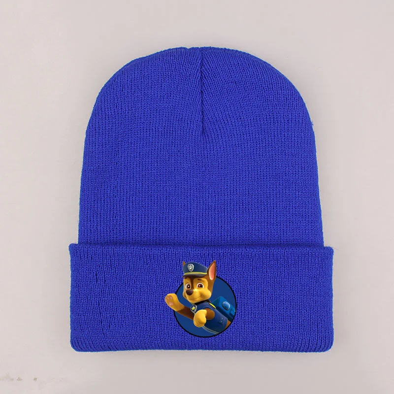 Paw Patrol Wool Acrylic Knitted Caps Chase Beanies Caps Skye Cartoon Winter Woolen Hat Boys Girls Bonnet Christmas Birthday Gift