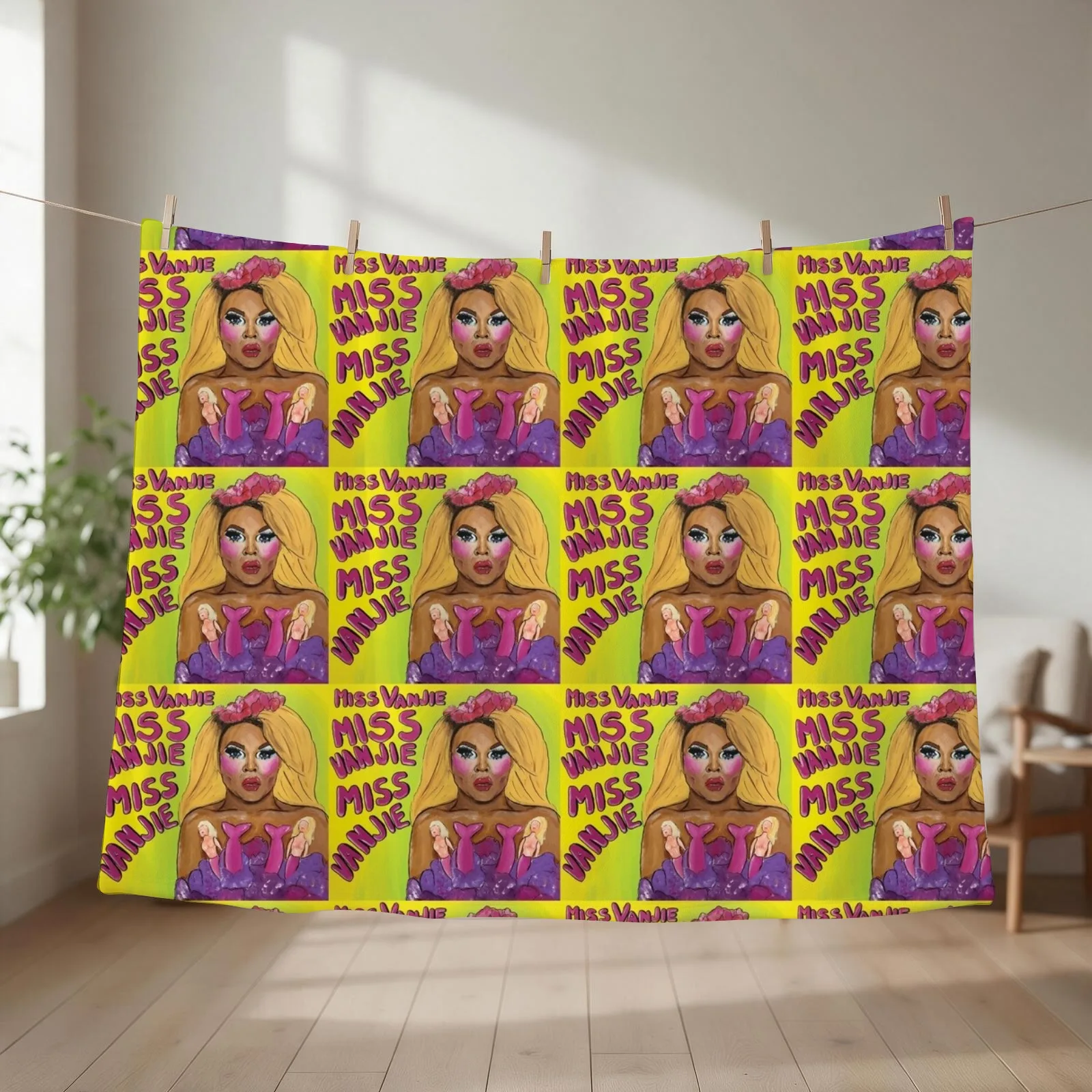 Miss Vanjie Miss Vanjie Miss Vanjie Throw Blanket couch cozy soft plush fuzzy picnic outdoor blanket