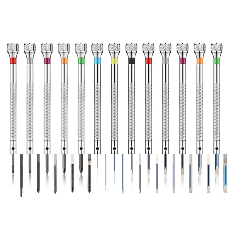 

13PCS Professional Screwdriver Set, Micro-Precision Screwdriver Kit 0.6-2.0mm, 13 Extra Replace Blades for Watch Repair