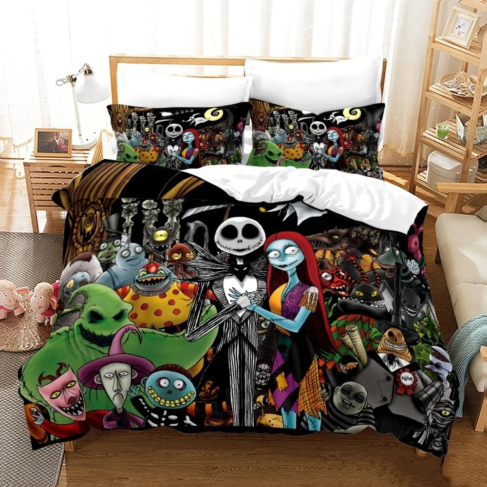 

Disney Cartoon Bedding Set Nightmare Before Christmas Duvet Cover Pillowcase, Large comforter sets, Boy Duvet Cover Gift