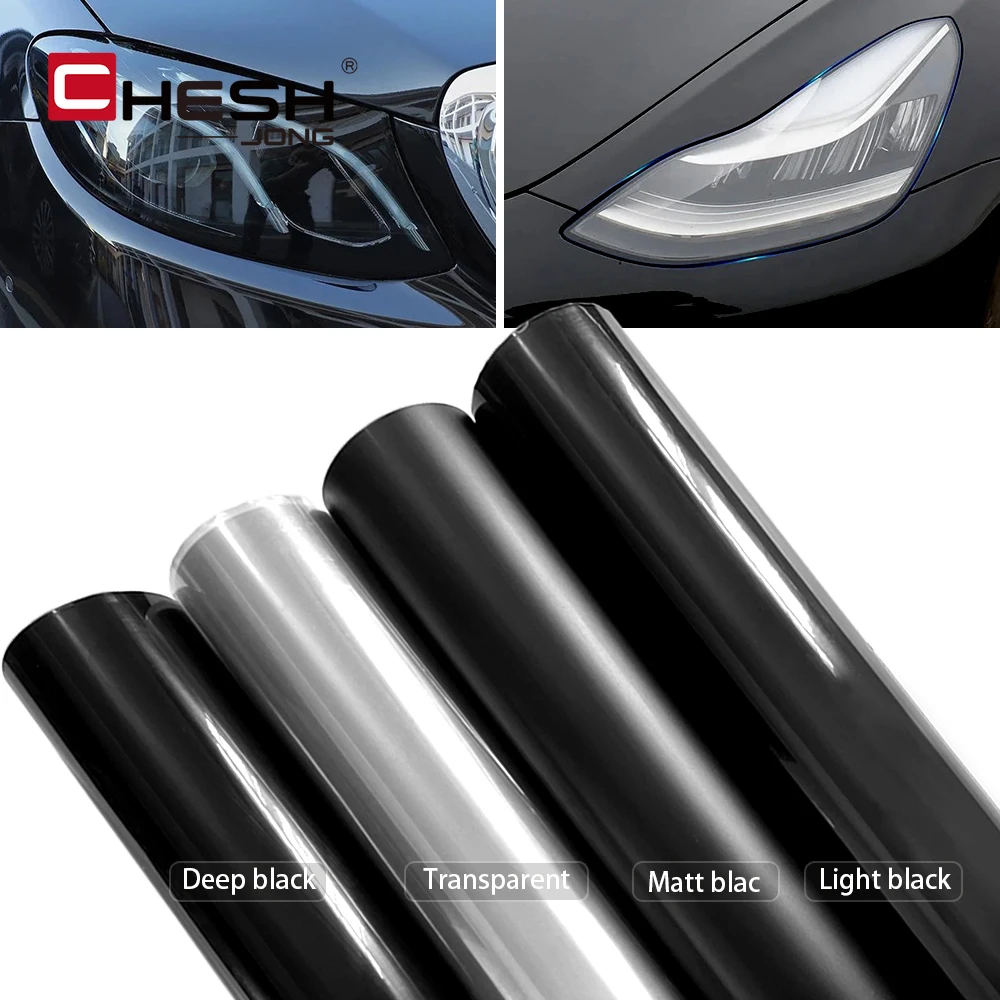 Gloss Transparent Light Black Smoke PVC Film Tint Headlight Taillight Wrap Cover Film Foil Sticker Cover Armored Films for Cars