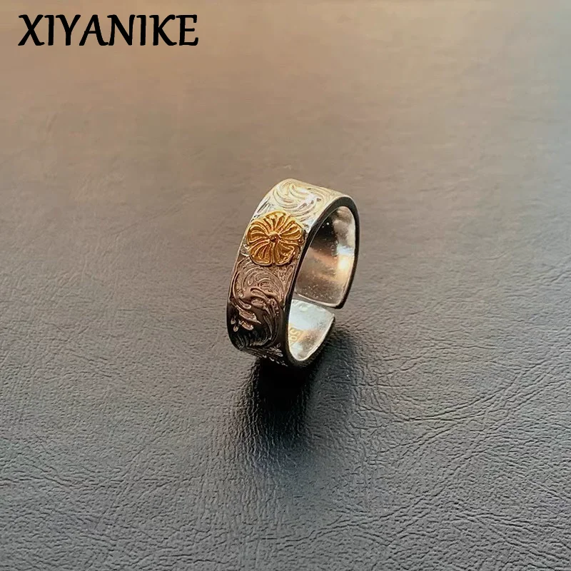 

XIYANIK Hip Hop Flower Opening Rings For Men Women Vintage Punk Fashion New Jewelry Couple Gift Party Rock Wholesale anillos