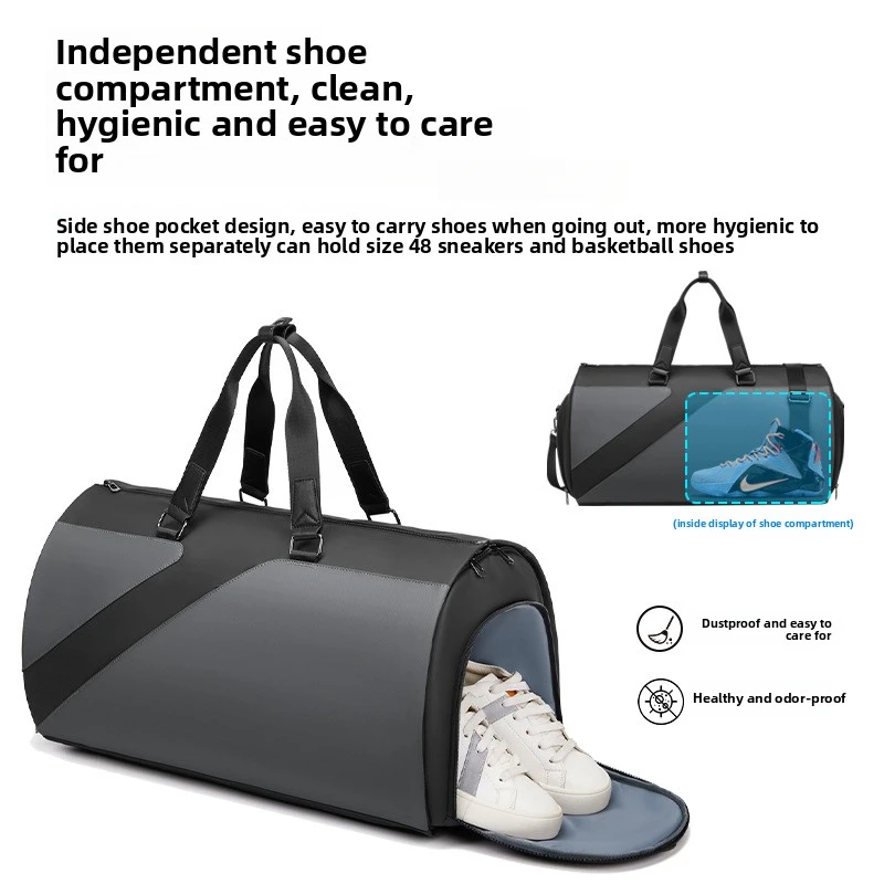 Men's Large Capacity Travel Bag Formal Suit Luggage Folding Storage Fitness Travel Portable