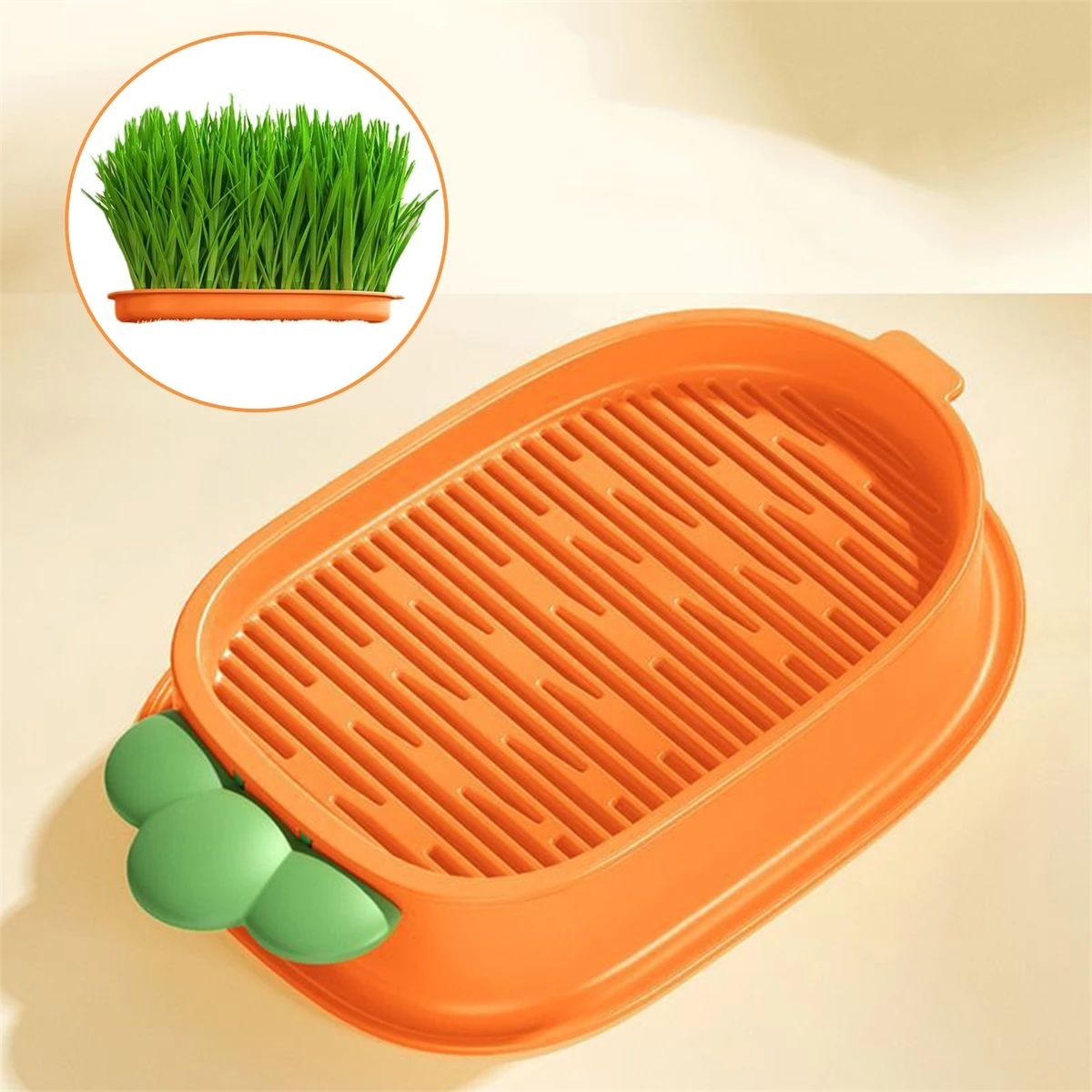 1Pc Carrot Shape Cat Grass Planter Box Two Layers Plant Germination Tray Hydroponic Culture Cat Grass Catnip Seed Starting Tray