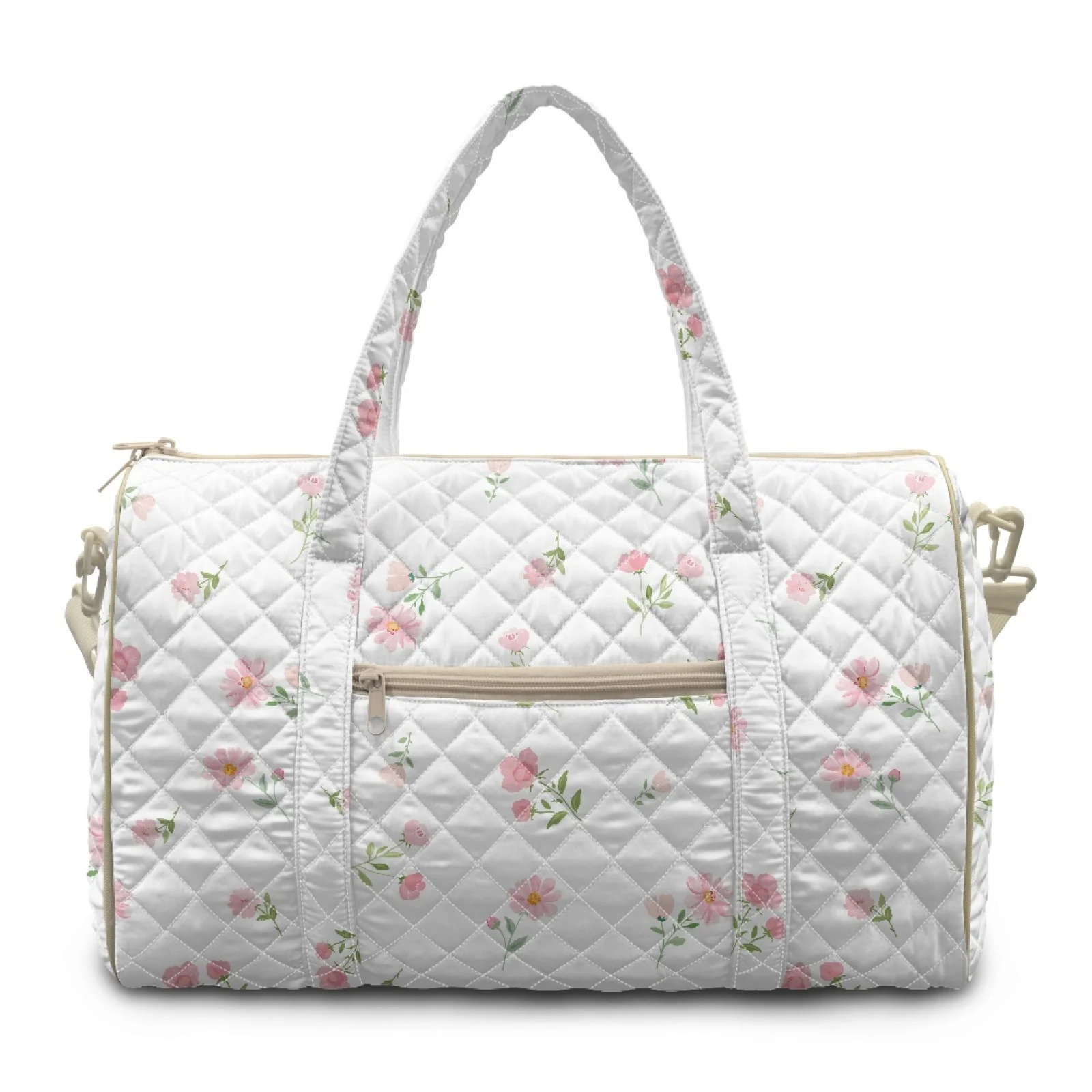 Coloranimal Pink Floral Art New Trend Large Capacity Travel Duffel Bags for Yoga Polyester Carry on Tote Bag