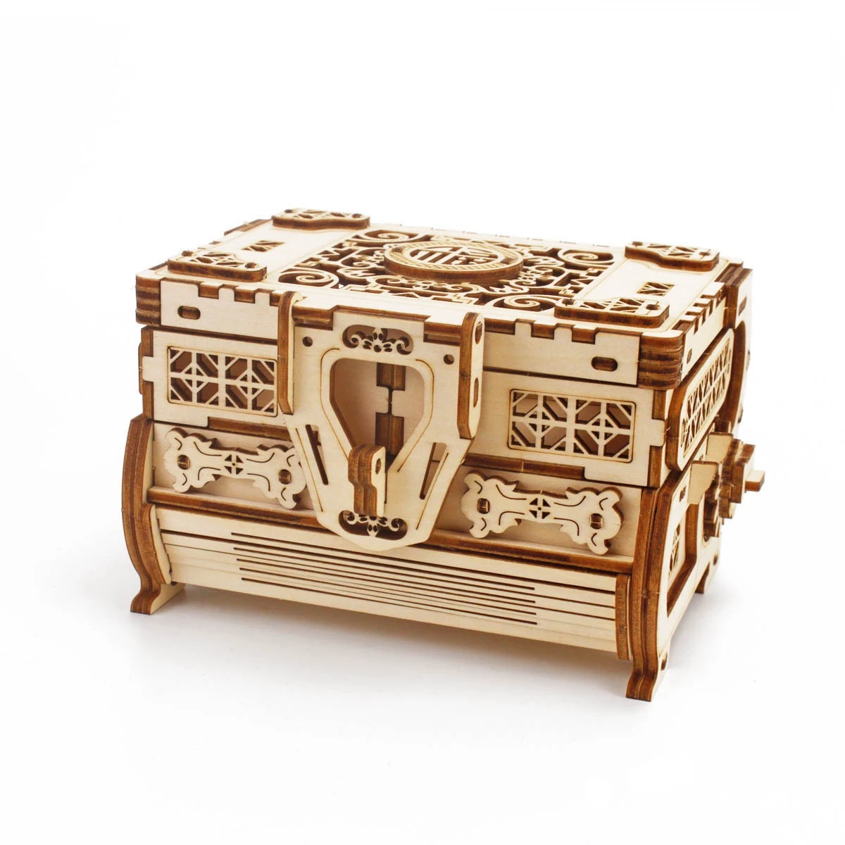 3d Wood Jewelry Box Puzzle for Child Adult  Assembly Mechanical Necklace Ring Cosmetics Case To Build DIY Handmade Model Toys