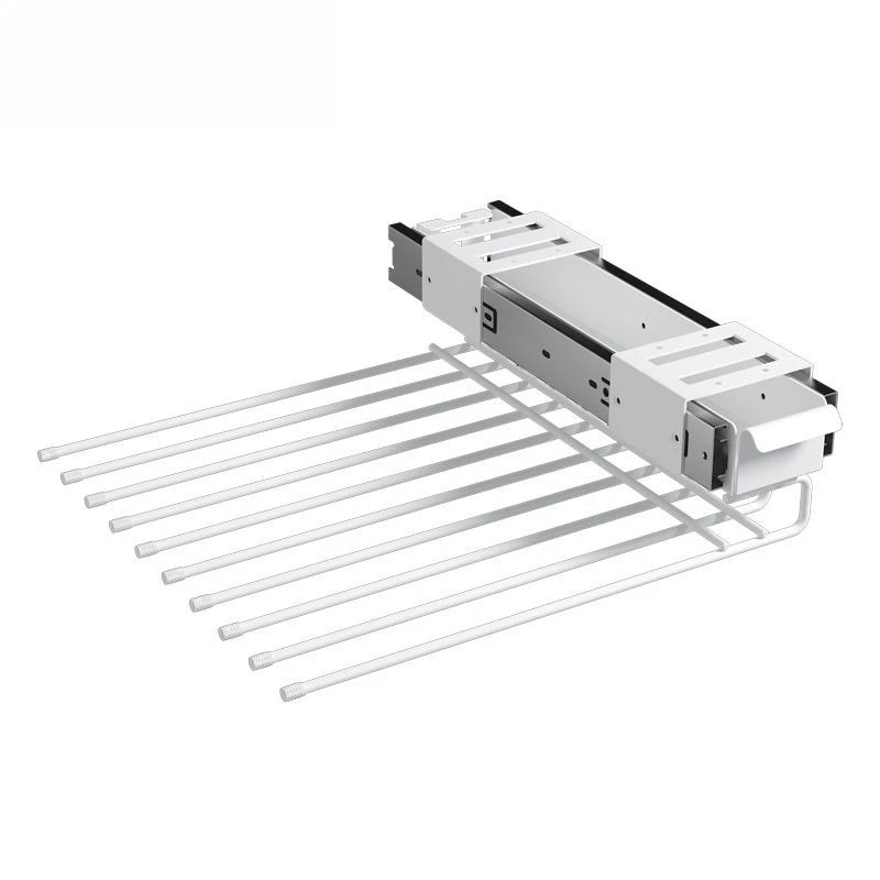 

Pants rack telescopic can be side-mounted pants rack, damping pants rack wardrobe in household cabinet
