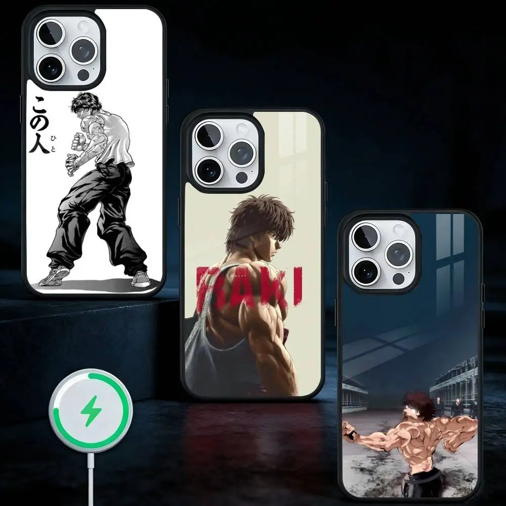 

Comic H-Hanma Baki Phone Case For iPhone17,16,15,14,13 Plus,Pro Max Magnetic For Magsafe Wireless Charging