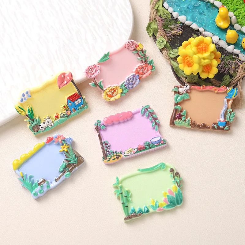 100 Resin Cartoon Simulation Landscape flower drawing board Flatback Cabochon DIY Scrapbook for Home Decor Accessories