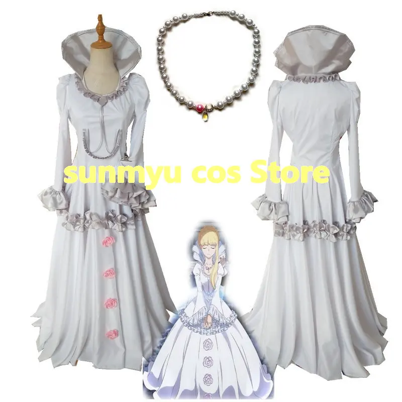 ALDNOAH ZERO Cosplay Costume Customize Size White Dress with Necklace