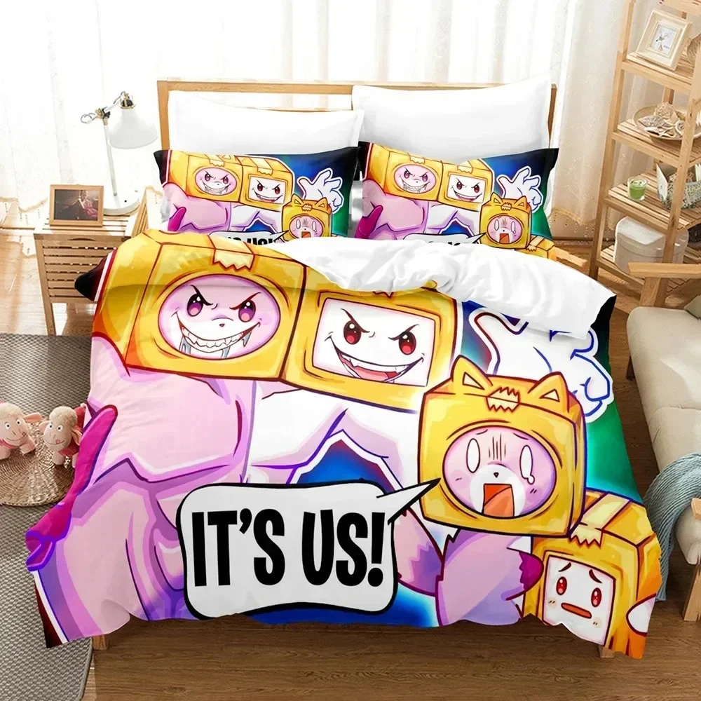 

3D Print Lanky-box Foxy Boxy Comfortable Duvet Quilt Cover Pillowcase Bedding Set Children Bedroom Decoration Home Textile