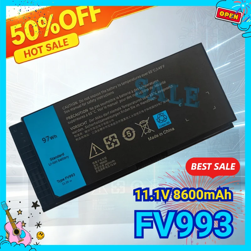 FV993 11.1V 97Wh New Replacement Laptop Battery for DELL Precision M6600  M6800 M6700 M4800 M4600 M4700 High Performance Bateria