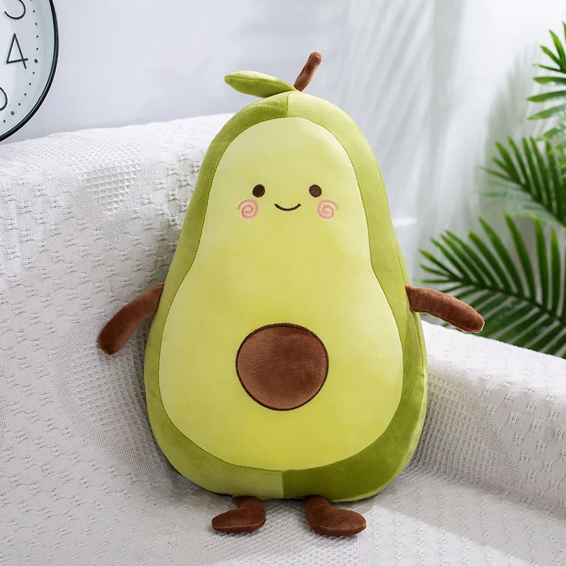 1PC Comfortable Avocado Soft Pillow Plush Toy Kawaii Cartoon Fruits Appease Girls Baby Doll Toys Stress Relief Toy for Children
