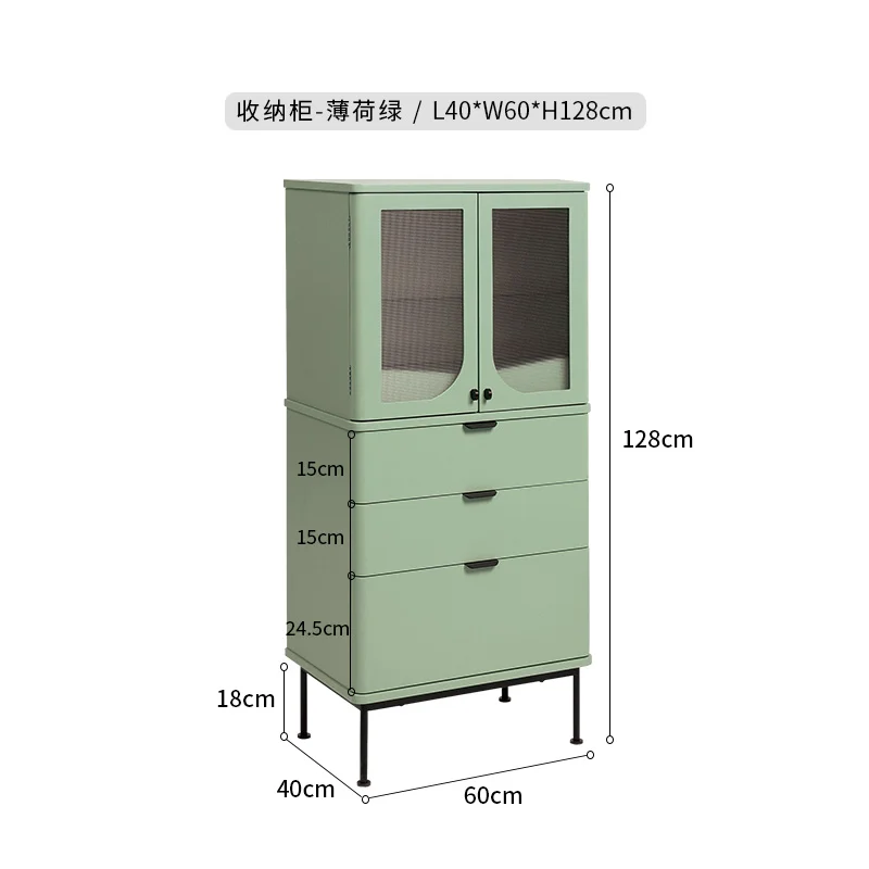 My rice home furnishing Nordic luxury storage cabinets modern simple lockers living room bedroom closet small cabinet against