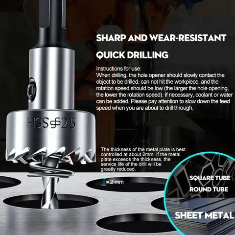 XCAN 7-पीस HSS मेटल होल सॉ किट 16mm-25mm, हार्ड मेटल प्लास्टिक वुड आयरन ड्रिल के लिए टंगस्टन कार्बाइड होल कटर 6 best sales छेद काटने वाला - №5