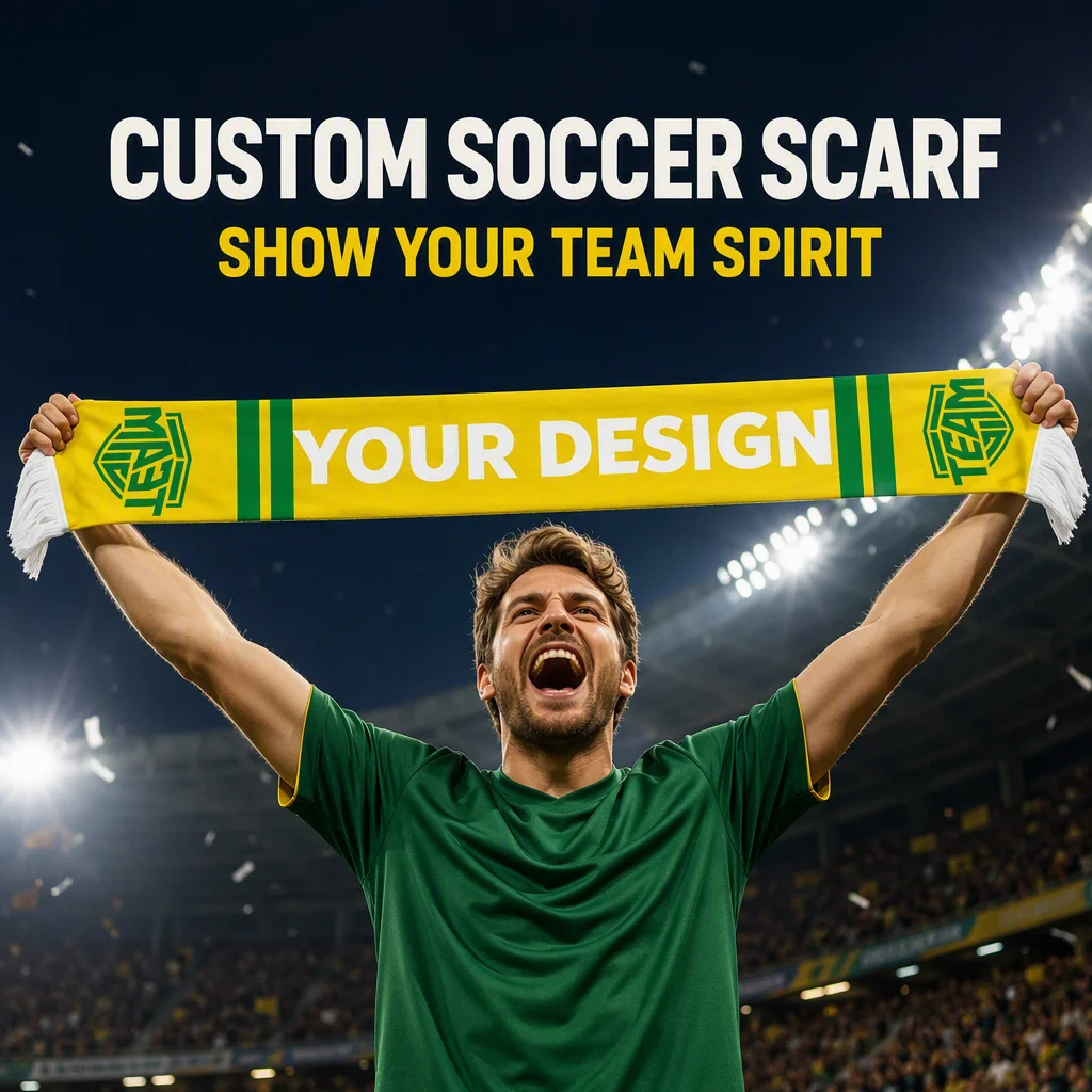 Personalized Soccer Scarf Fringed Sports Fans Scarf Custom Print National Team Club Scarf Double-Sided Winter Warm Wrap