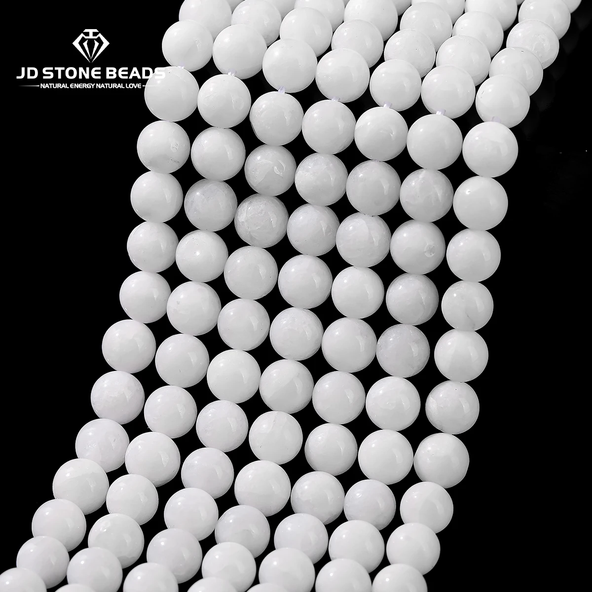

Wholesale High Quality Porcelain White Chalcedony Beads Round Loose Spacer for Jewelry Making DIY Necklace Bracelet Accessory