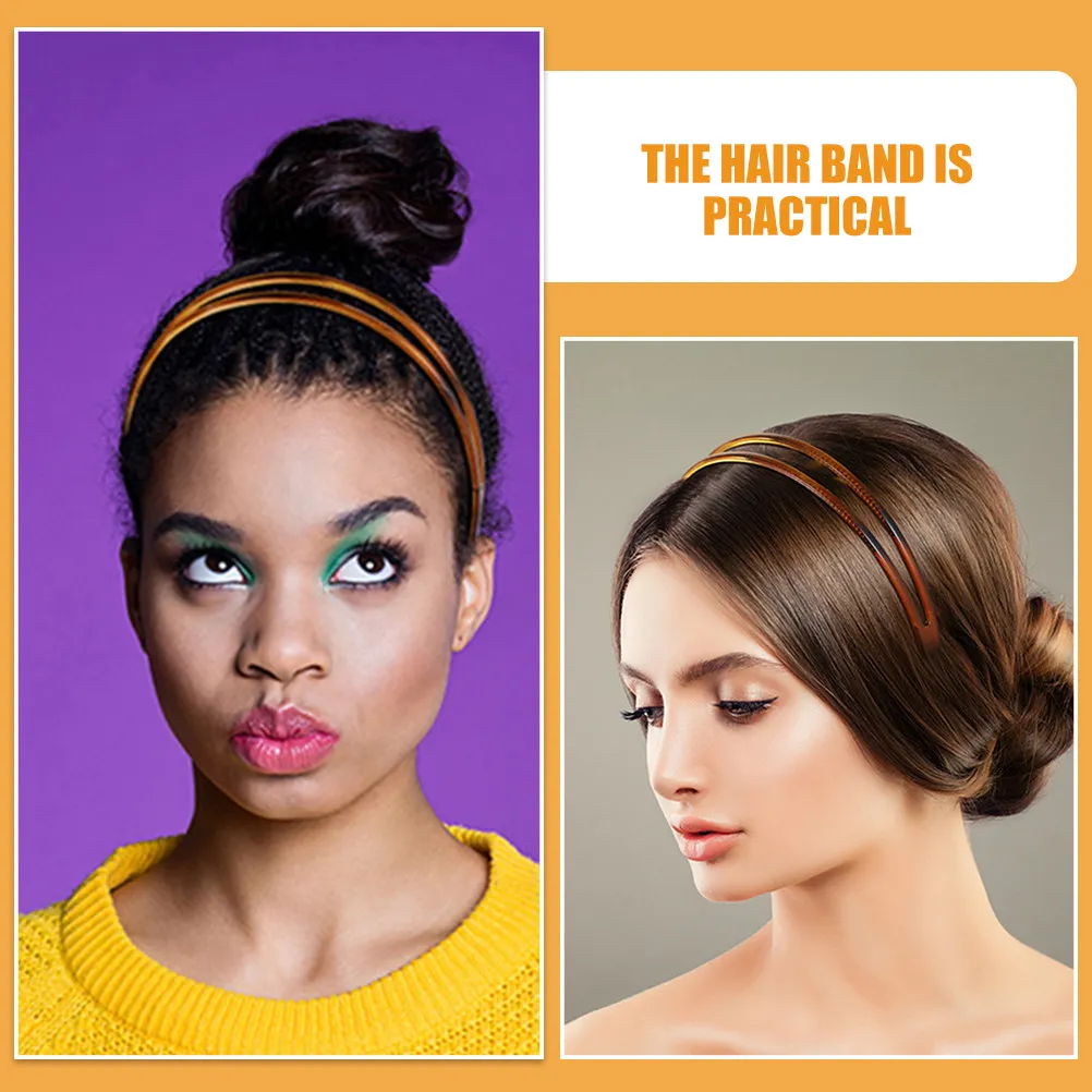 2Pcs Anti-Slip Teeth Hairbands Women Headbands Double Layer Workout Face Washing Non-Slip Headband for Hair Short Curly Hair