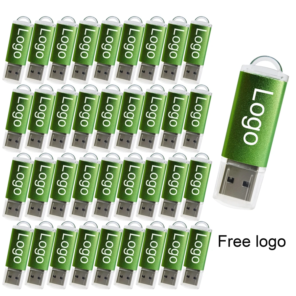 50pcs Free Laser Engraving Customized Logo PenDrive 2 GB 4 GB 8 GB 16 GB 32 GB 64 GB 128 MB USB Flash Drives Stick Free Shipping