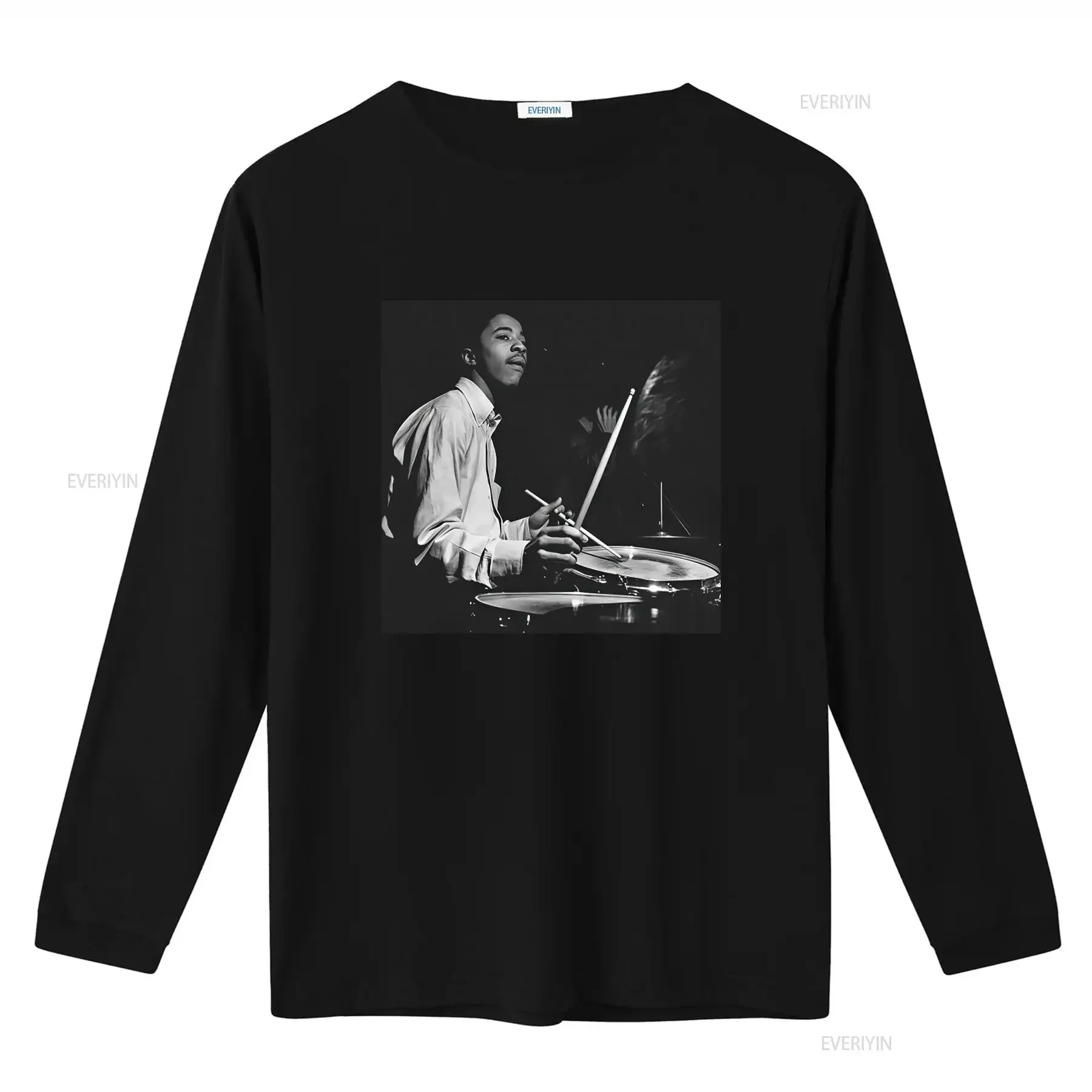 Tony Williams Drummer in Concert Black T Shirt  S 5XL 1PT1380 Rock Music Fan  vintage Washed Unisex Stretched Comfortable