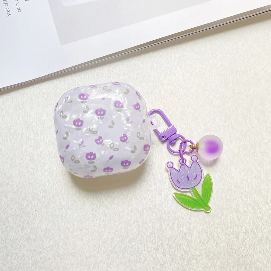 cute flower Earphone case For Samsung Galaxy buds 2 / buds live / buds PRO case luxury silicon hearphone cover with Pendant Case