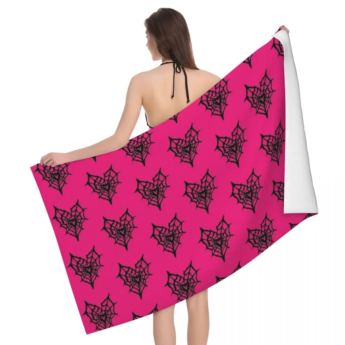 

Spiderweb Heart 80x130cm Bath Towel Brightly Printed For Picnic Towel Wedding Gift