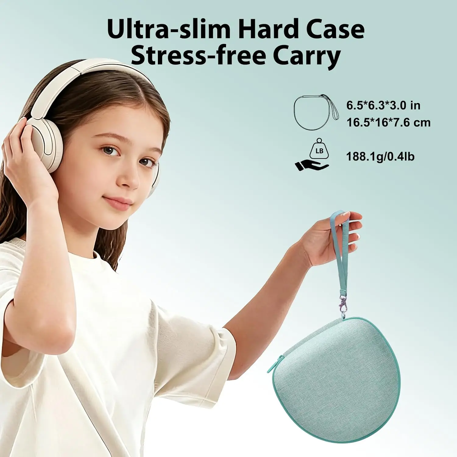 Etui na słuchawki dla dzieci kompatybilne z JBL Junior 320/Junior JR 320BT/iClever BTH12/HS19/IMYB/MIDOLA MD-B01/Noot Kids Headphones — zdjęcie produktu 3