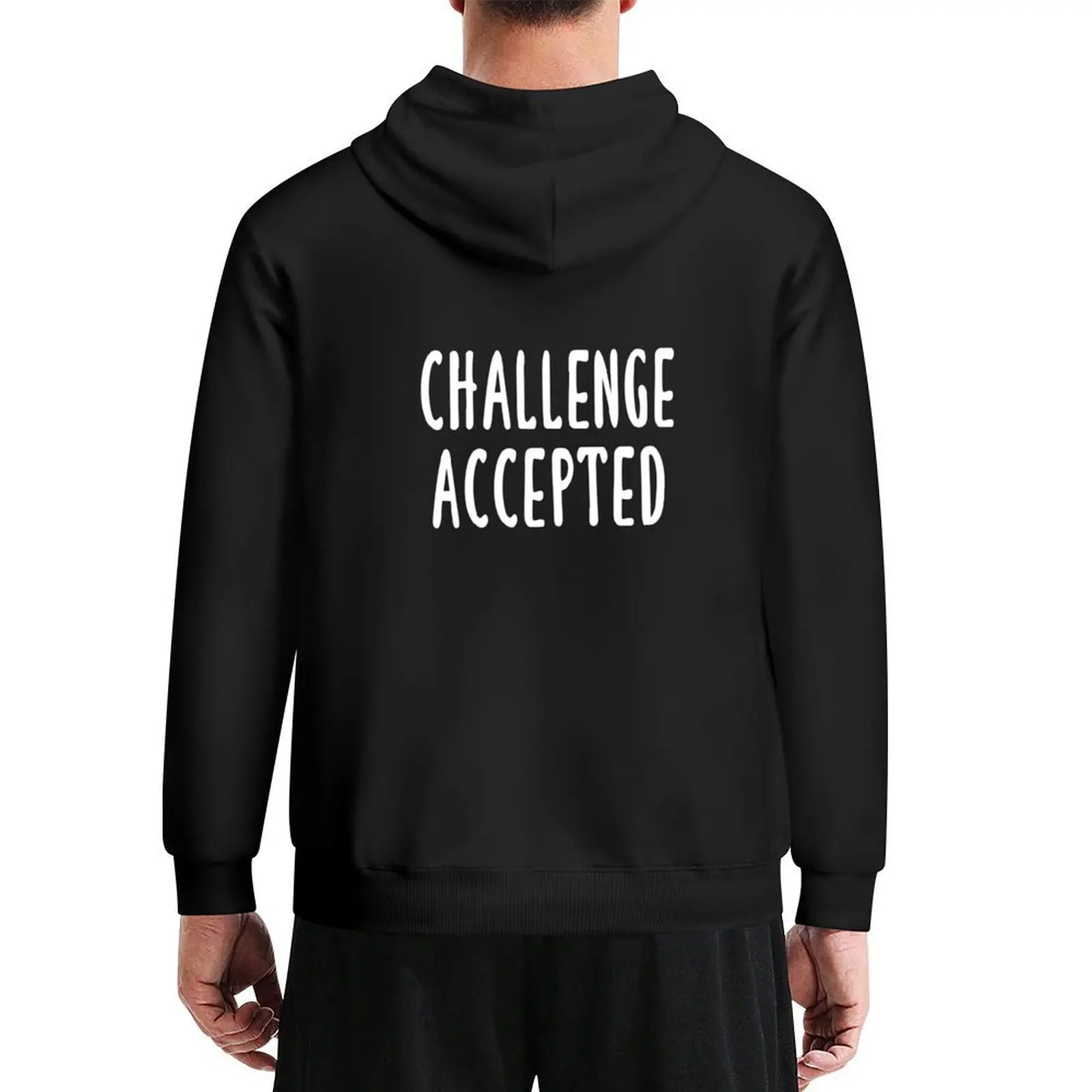 

Challenge Accepted (Black) Hoodie anime clothing autumn mens clothes autumn new products mens hoodies