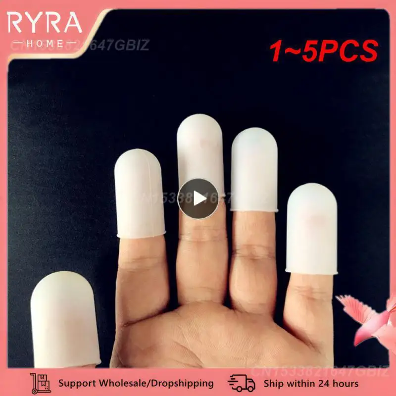 1~5PCS set Silicone Finger Protector Thumbs Cover Fingertip Protector Knife Cutting Finger Anti-scald Protection Finger Cots