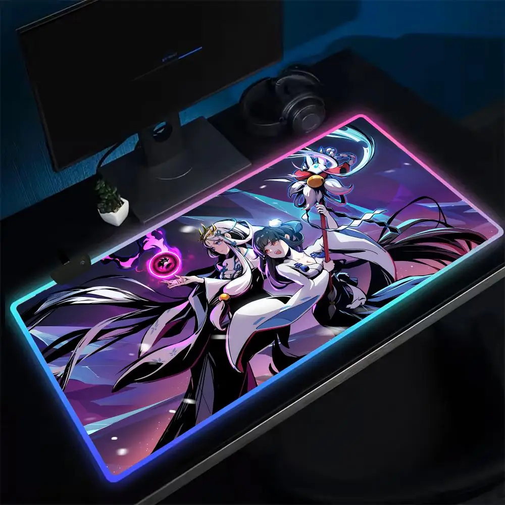 

Ninja Must D-Die Mouse Pad Anime Gaming Mouse Pad LED Table Pads Backlit Rubber Desktop XXL RGB Desk Mats