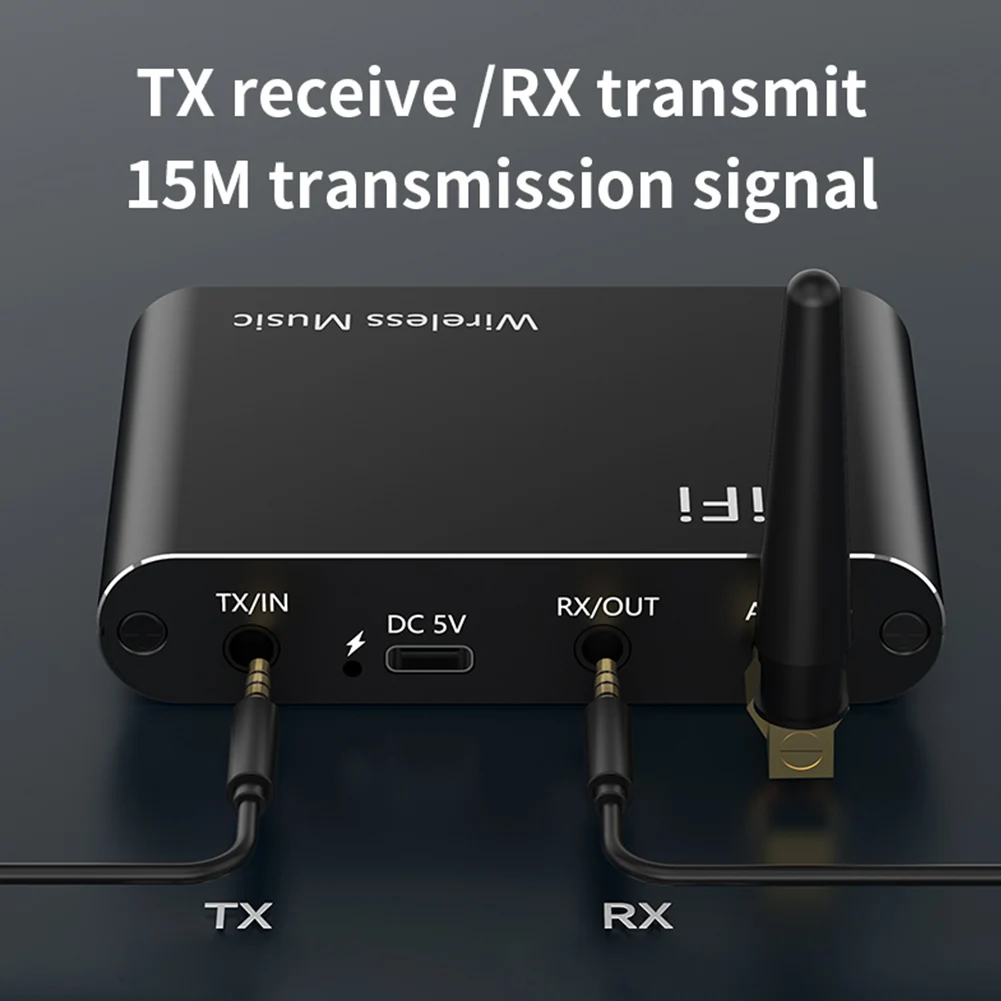 Bluetooth-Compatible 5.4 Audio Adapter 3.5mm Aux HiFi Wireless Stereo Receiver Transmitter W/ Remote Control for TV Home Stereo