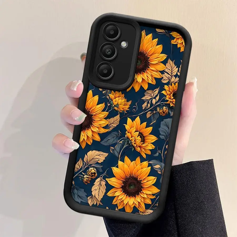 Etui na telefon Cartoon Sunflower do Samsung Galaxy A51 A15 A25 A53 A55 A52s A52 A54 A72 A35 Soft Shell A71 A73