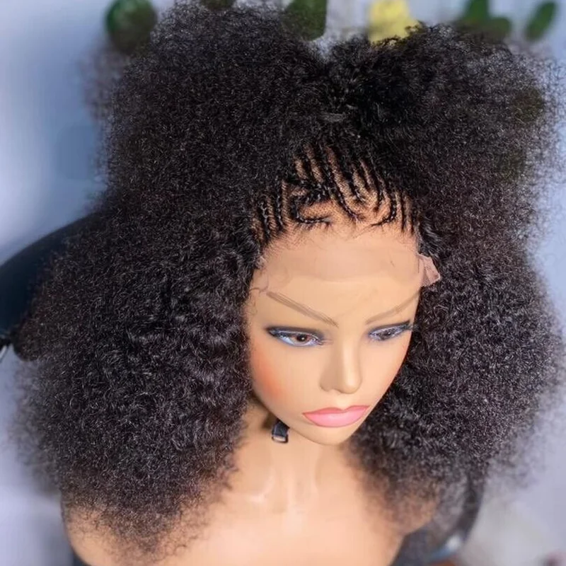 

Soft Black 26inch 180%Density Long Kinky Curly Lace Front Wig For Black Women With Baby Hair Glueless Preplucked Daily