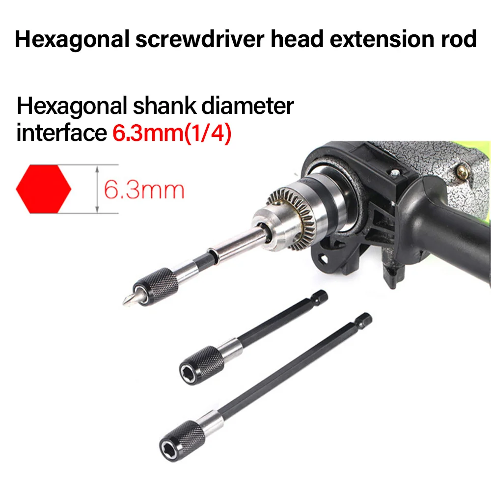 1/4 Inch Hex Shank Quick Release Electric Drill Screwdriver Magnetic Bit Holder 60/100/150mm Adjustable Extension Bar Hand Tools