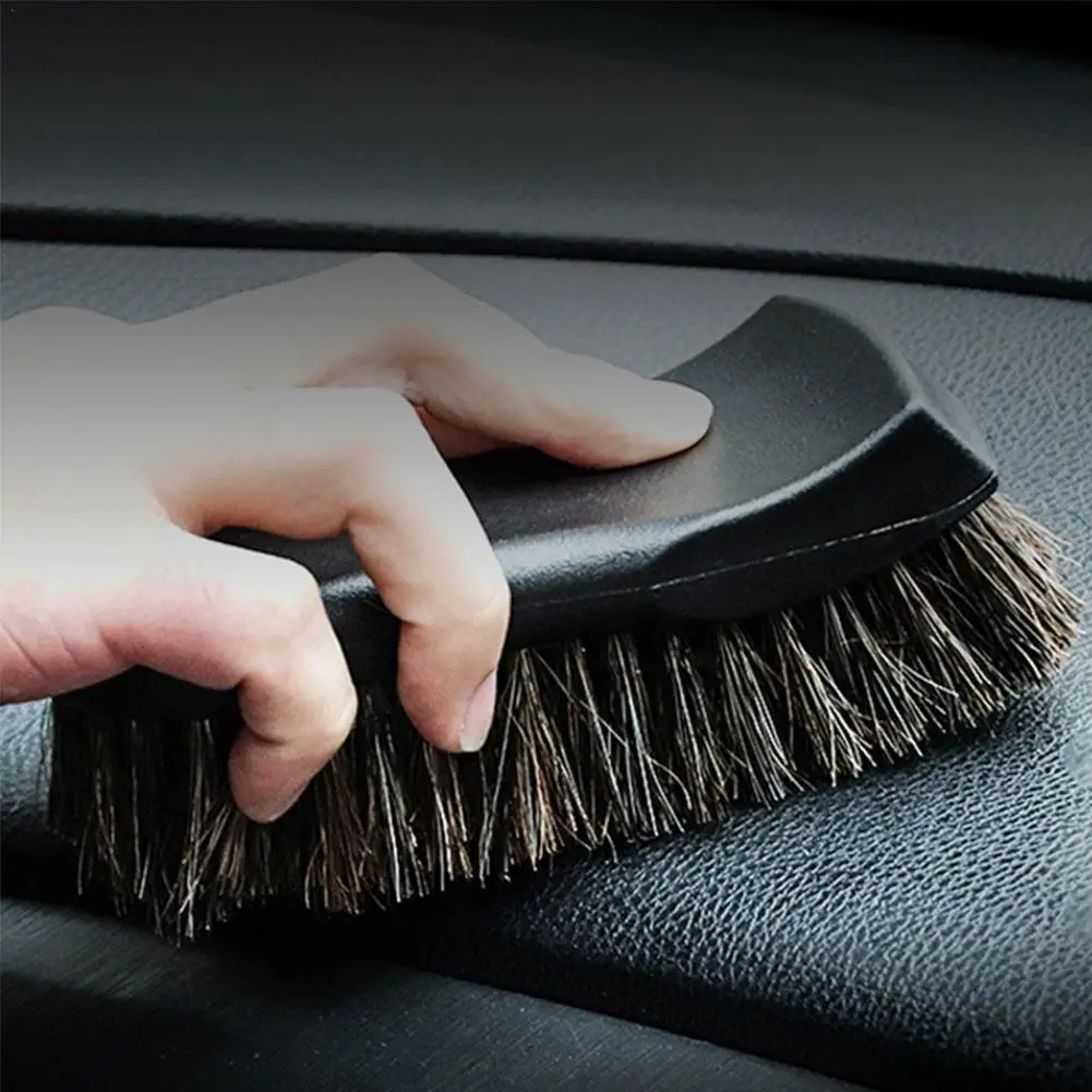 

Soft Horsehair Leather Cleaning Brush Genuine Horsehair Detailing Brush Car Interior Detailing Tool For Car Cleaning And Washing