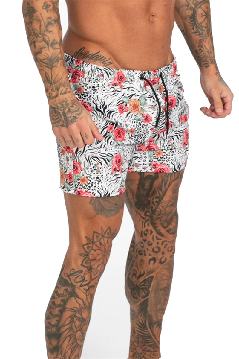 กางเกงว่ายน้ำขาสั้นสำหรับผู้ชายกางเกงชายหาดขาสั้นผ้าตาข่ายแห้งเร็ว2023ว่ายนํ้าแข็ง