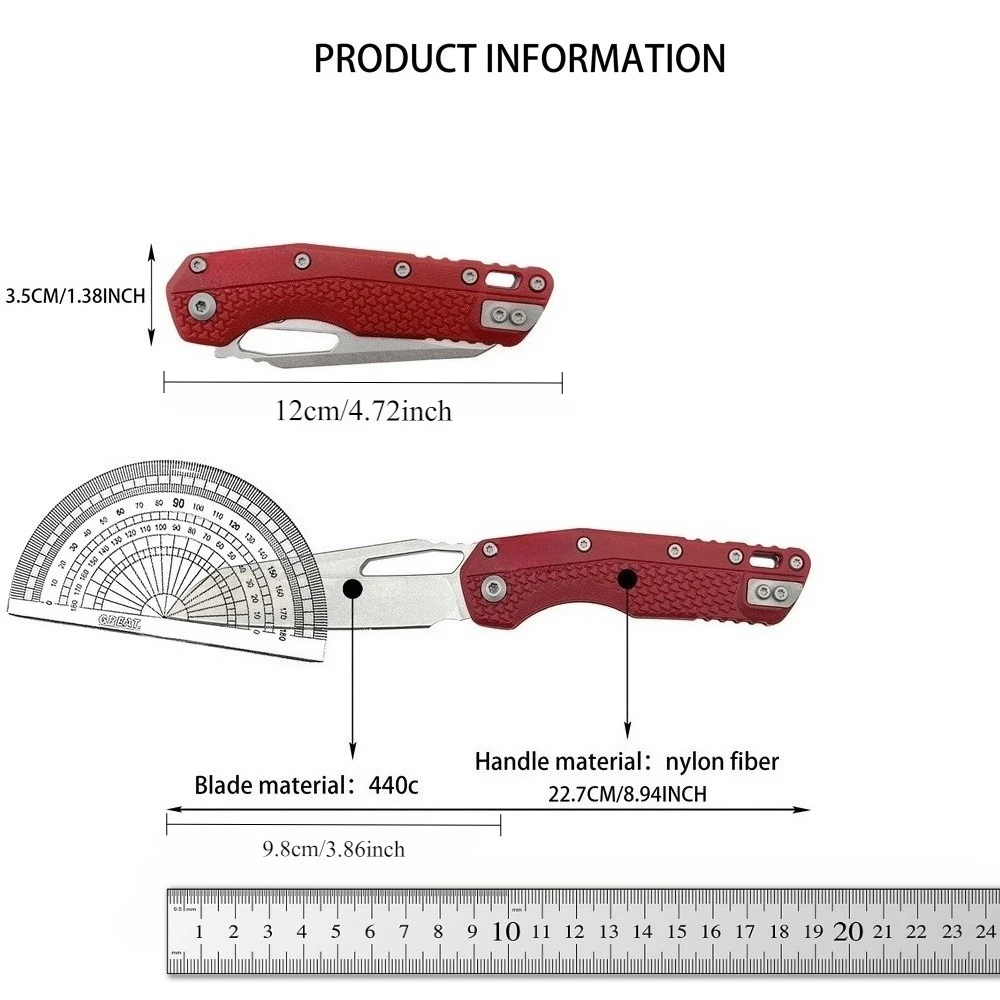 عالية الصلابة التكتيكية سكين للفرد 440C شفرة فولاذية ألياف النايلون مقبض في الهواء الطلق الصيد التخييم الصيد أداة حمل اليومية