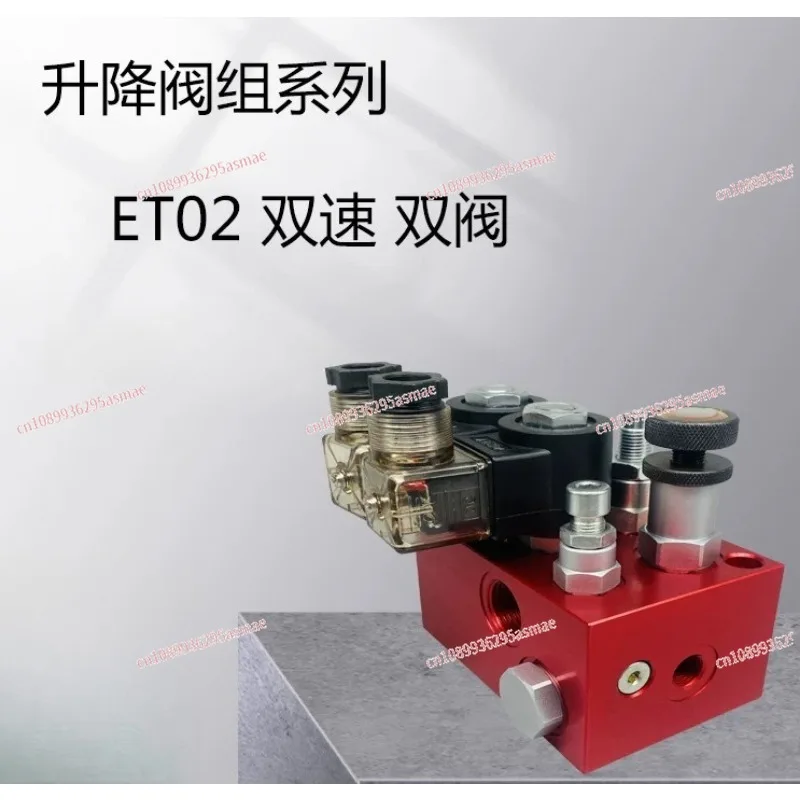 

Hydraulic Lift Valve Bank ET02 02SV Double Speed Double Valve Threaded Cartridge Solenoid Valve for Lift Platform