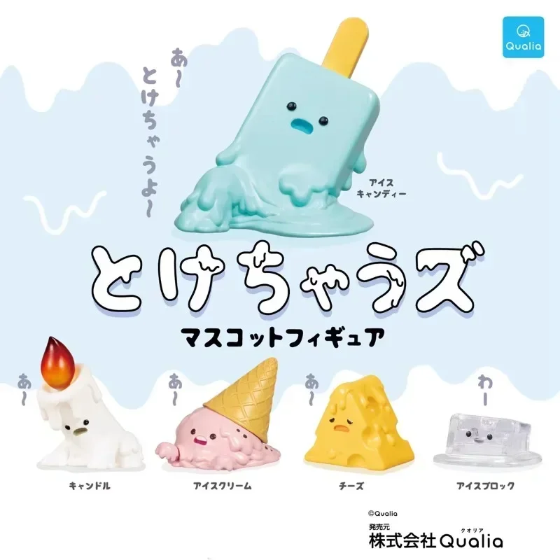 QUALIA Original Kawaii Gashapon Figure Melting Ice Cream Candle Cheese Cute Capsule Toys Anime Figurine Miniature Gift