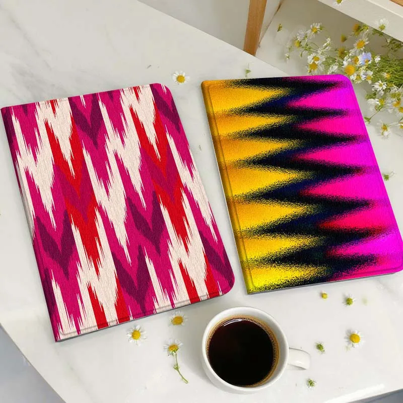 

Красно-розовый чехол для планшета с узором в виде шевронов для Huawei Honor MatePad MediaPad Air 5 6 7 11 V6 V7 V8 V9 X9 X8 T10 T10s C5e T5, подарок