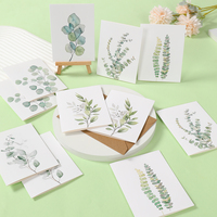 24pcs/Set Fresh Plant Greeting Cards Wedding Seating Number Table Card Name Place Card Birthday Baptism Party Greeting Cards