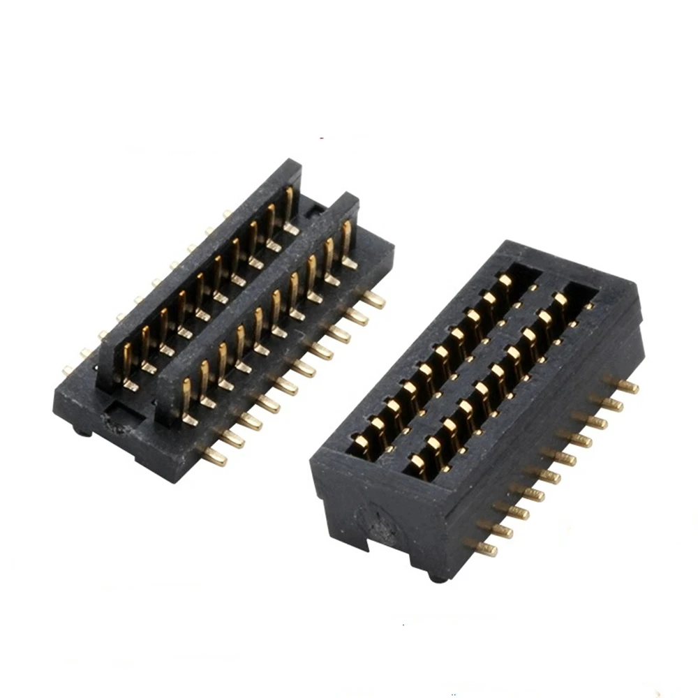 Board to Board Connector 0.8mm Gap Gold Plated Double Slot Straight Insert 8 Pin~80Pin BTB Male Female Housing 4.0-8.5mm Heigh