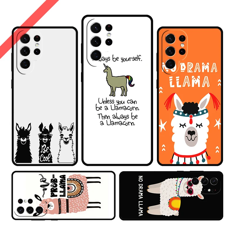 No Drama Prob Llama Lama Phone Case For Samsung Galaxy S20 FE S21 S10 S23 Plus S24 S22 Ultra Coque Note20 Note10 S9 S8 Cover