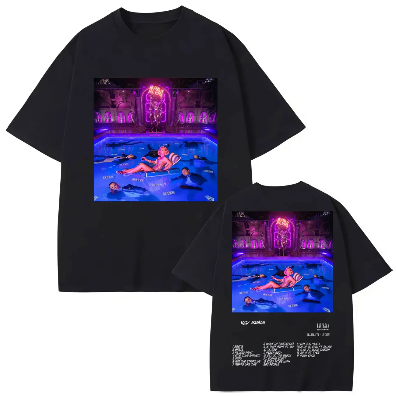 

Rapper Iggy Azalea Album Poster Graphic T Shirts Harajuku Hip Hop Pop Music T-shirt Men Women Fashion Y2k Short Sleeve T-shirts