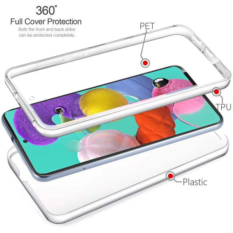 360-Grad-Transparente Hülle für Samsung Galaxy A51 A71 A52 A53 A54 A55 A56 5G A21S A26 A36 A31 A41 stoßfeste Abdeckung Fundas – Detail 2