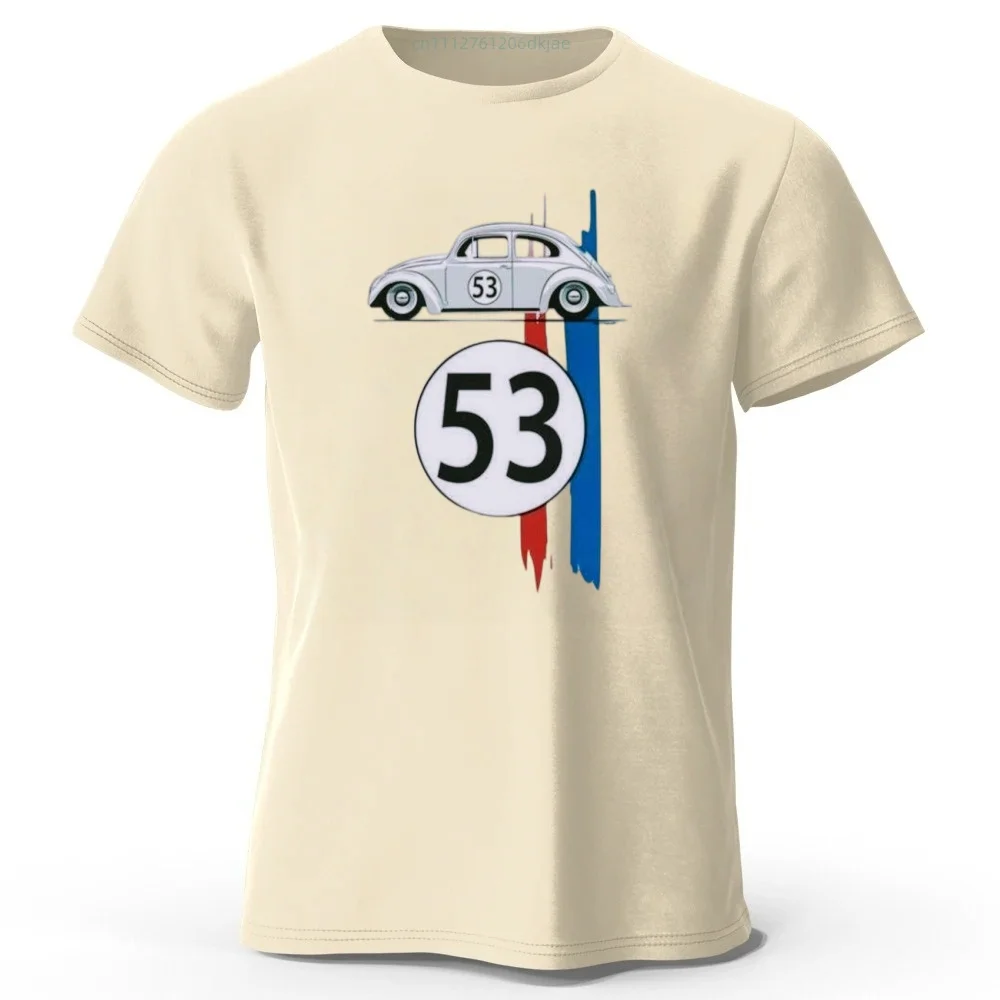 Summer New Funny 53 Beetle Pure Cotton Short Sleeved Men's Street Casual Top Women's Fashionable Soft and Lightweight T-shirt