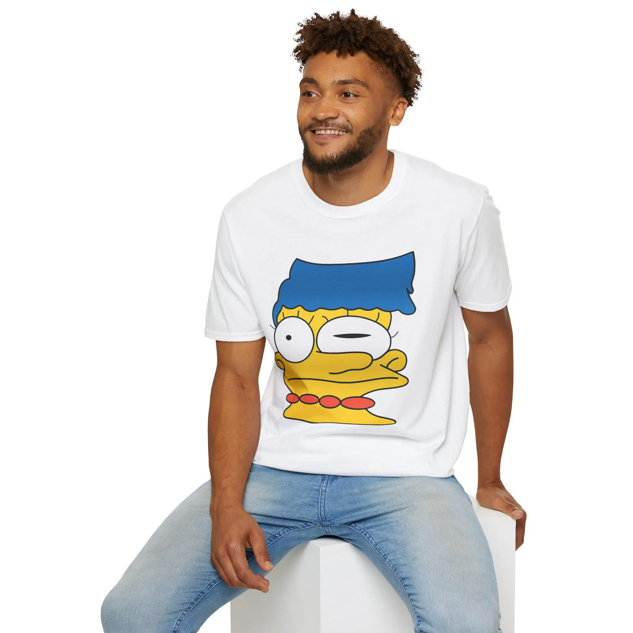 Smeared Marge - The Simpsons T-Shirt Tee Funny The Simpsons Gift T-shirt Men Women Kids V-Neck Tee Shirt Sweatshirt  Top