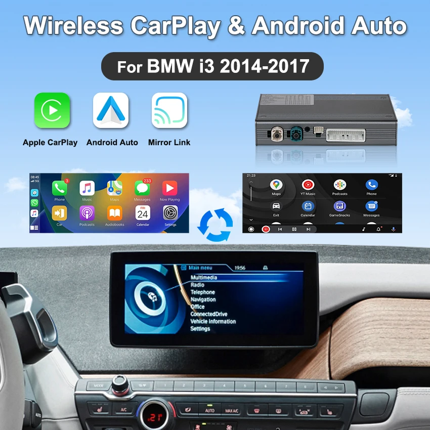 

Wireless CarPlay Android Auto Smart Module for BMW i3 2014-2017 NBT System With Mirror Link AirPlay Car Play Function