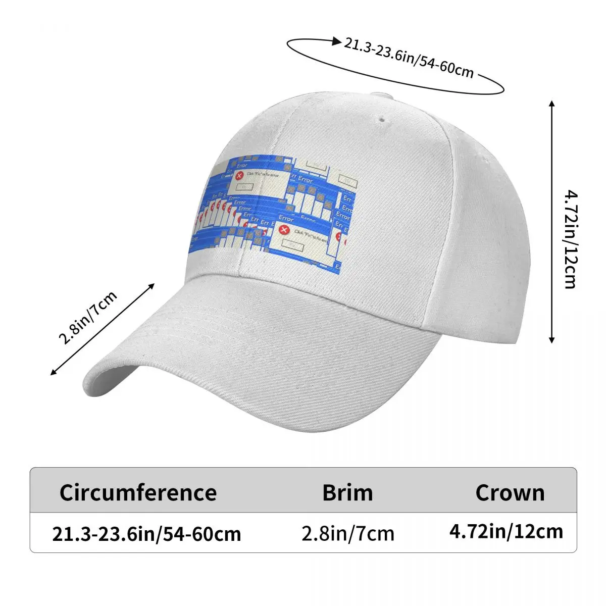 Windows Xp Error Tiled Cap Fashion Casual Baseball Caps Adjustable Hat Hip Hop Summer Unisex Baseball Hats