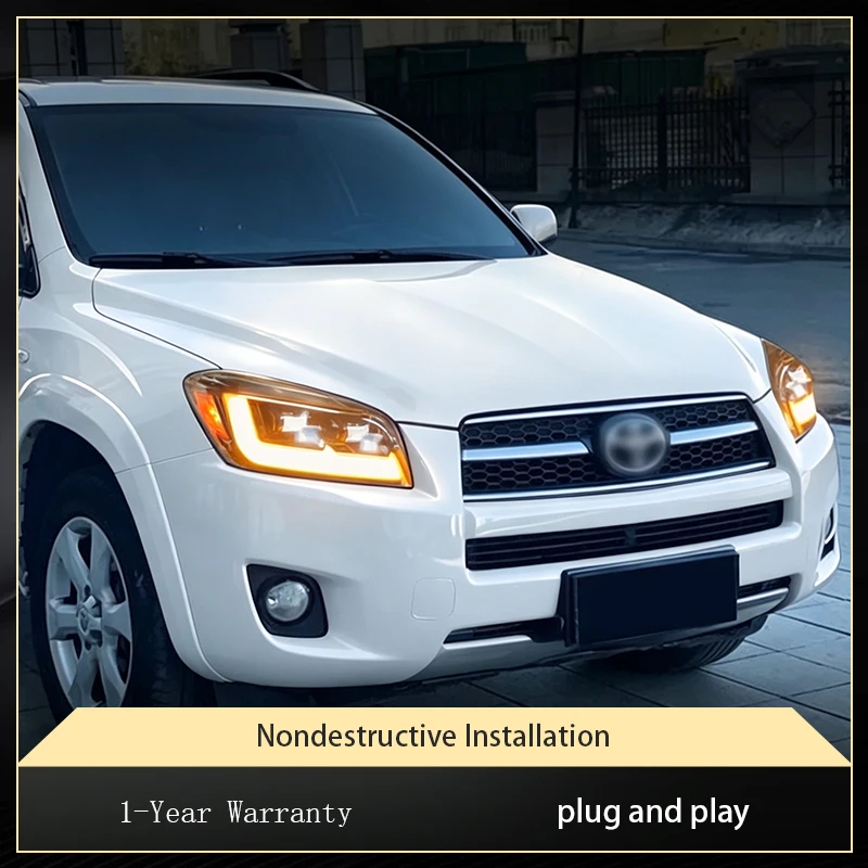 Car Styling For Toyota 4Runner Front Lamp DRL Headlight 2006-2009 Highlight Full LED Bulbs Projector Lens Turn Signal Auto Tools